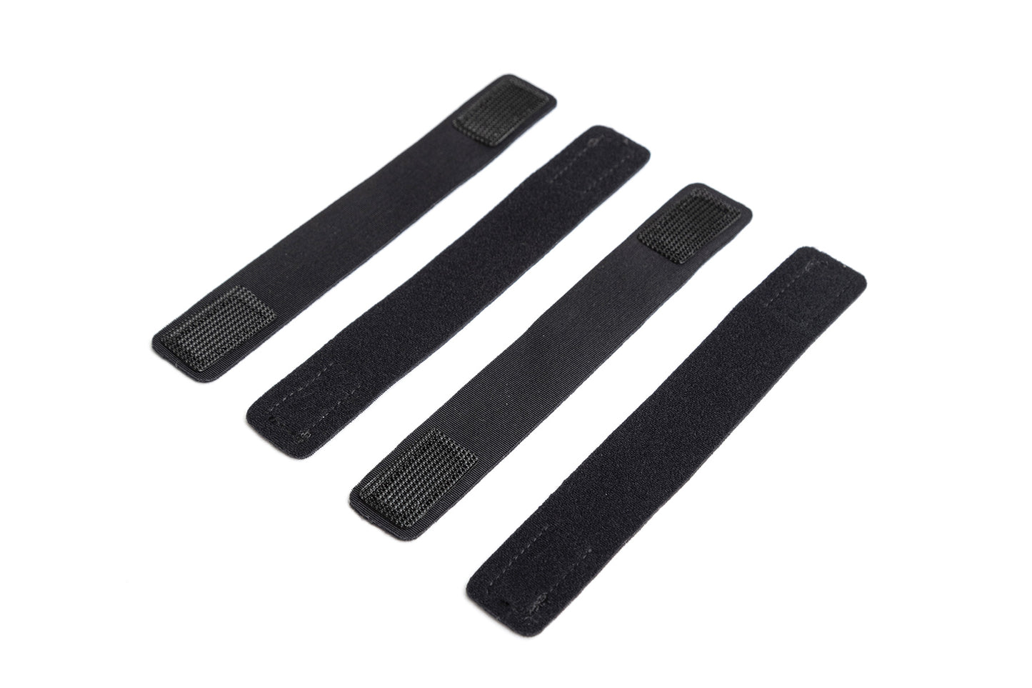 Black pouch protector straps, set of four with textured tabs