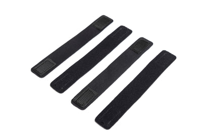 Black pouch protector straps, set of four with textured tabs
