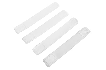 White pouch protector straps, set of four with textured tabs