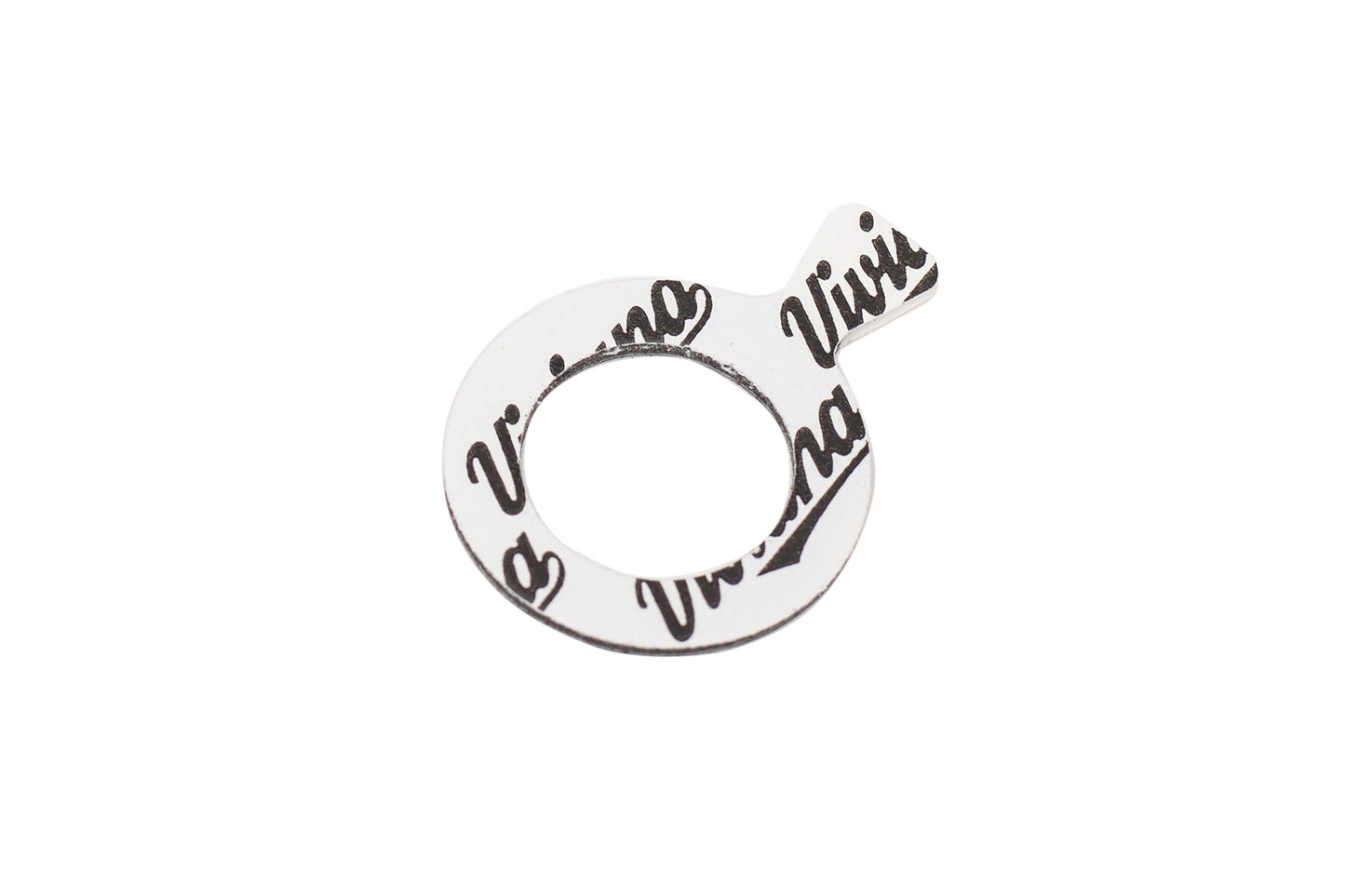 Die-cut round sticker with Viviana print and center cutout hole