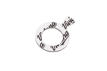 Die-cut round sticker with Viviana print and center cutout hole