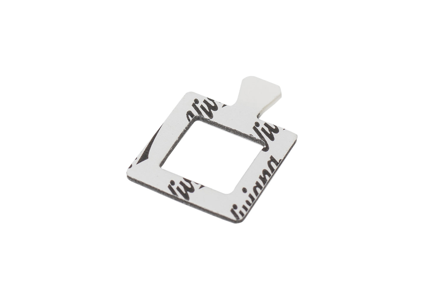 Die-cut rectangular sticker with Viviana print and center cutout hole