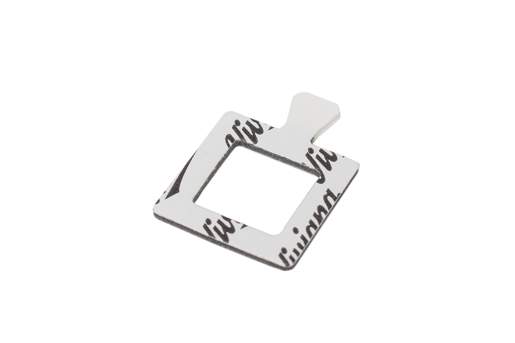 Die-cut rectangular sticker with Viviana print and center cutout hole