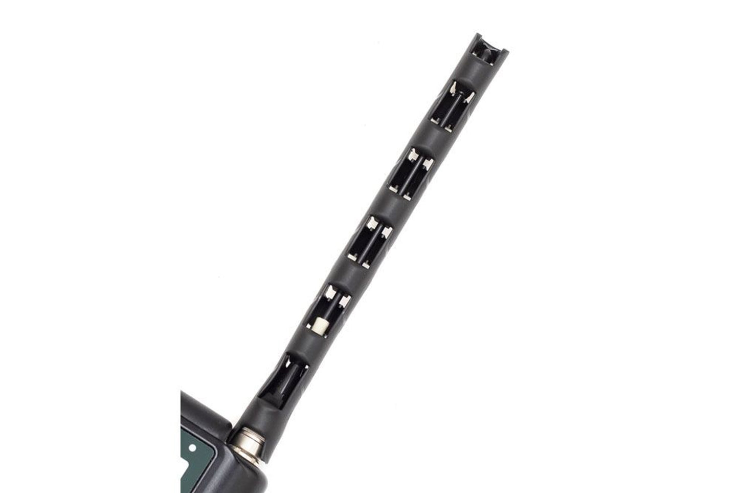 RF Saver black mounting strip with metal connector at one end