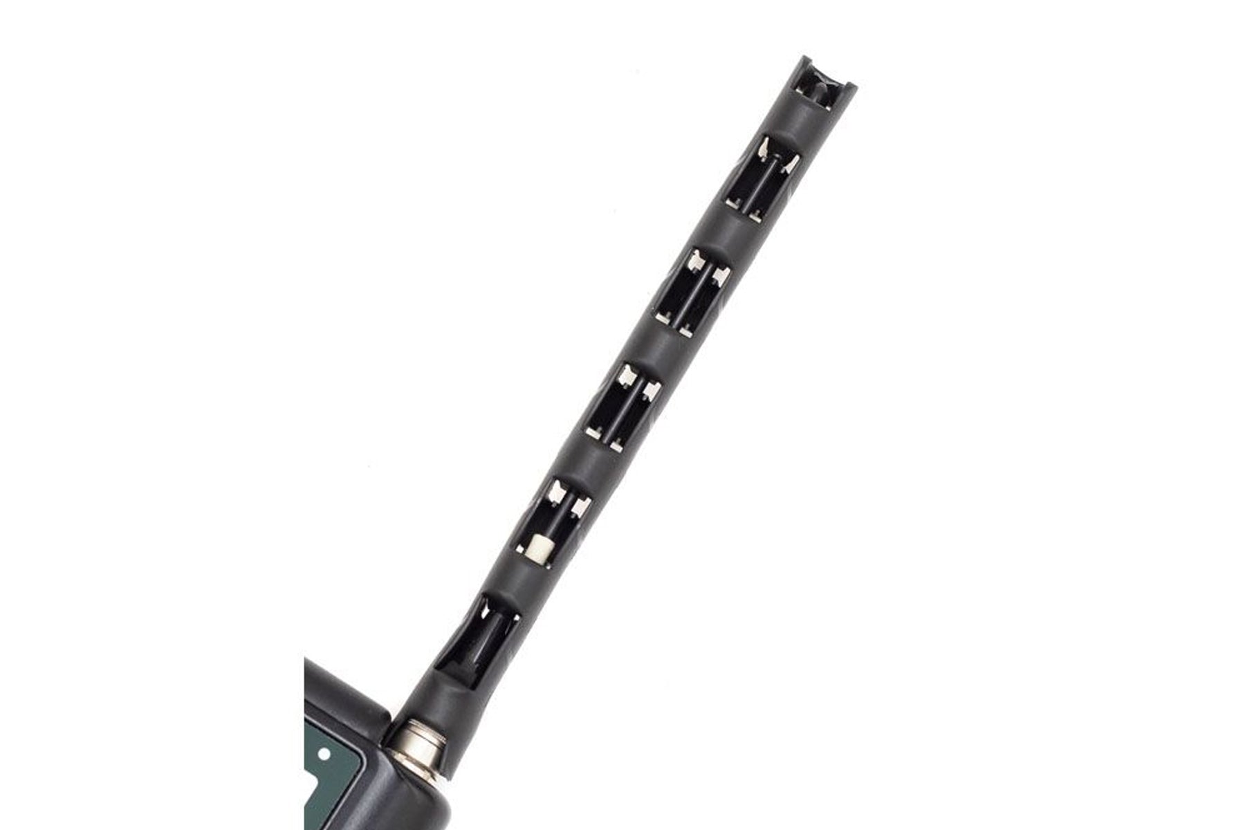 RF Saver black mounting strip with metal connector at one end