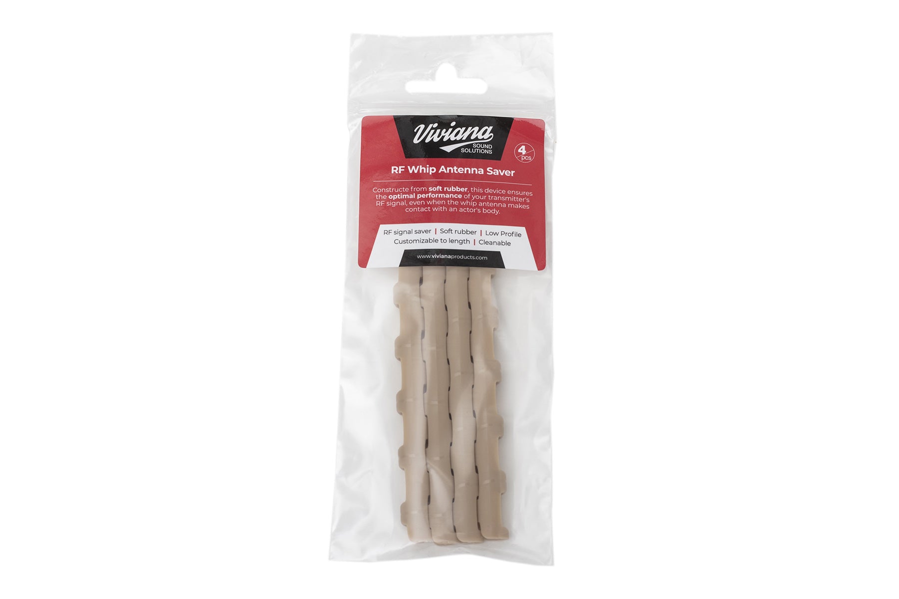 RF whip antenna saver, beige 4-pack, in retail blister pack