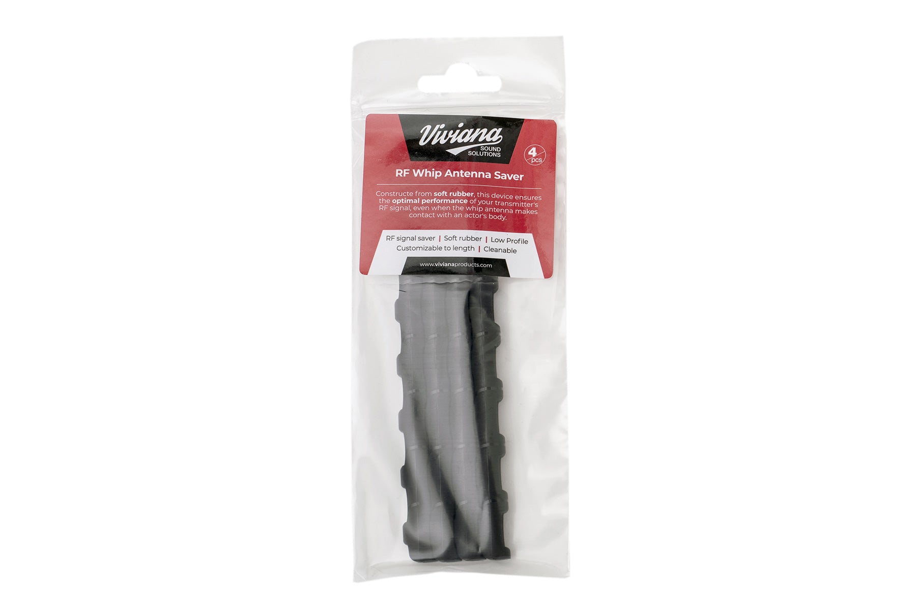 RF whip antenna saver, black 4-pack, in retail blister pack