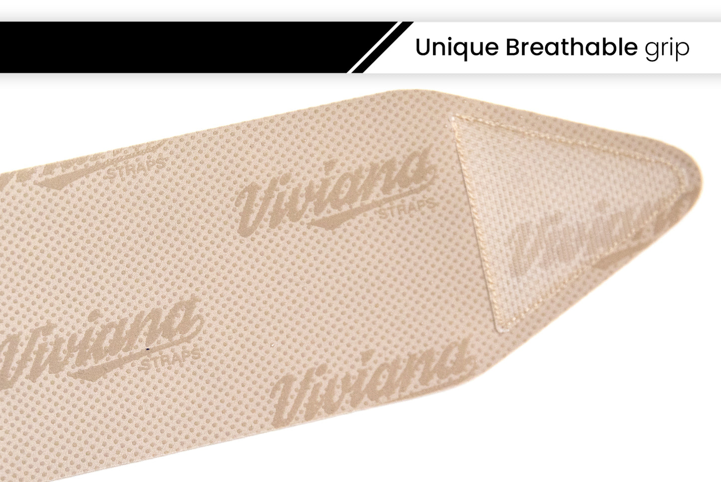 Beige textured waist strap belt with breathable grip pattern
