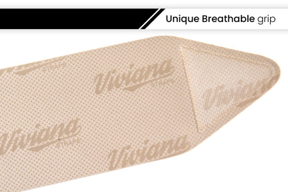 Beige textured waist strap belt with breathable grip pattern