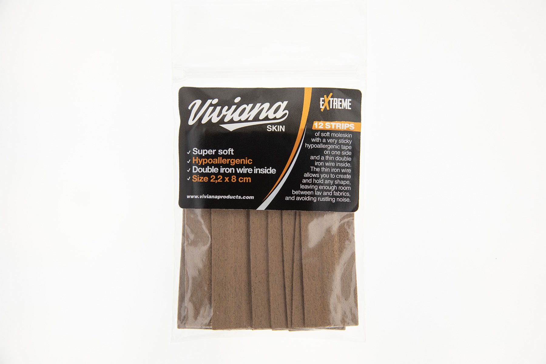 Moleskin skin strips pack with beige and brown rolls