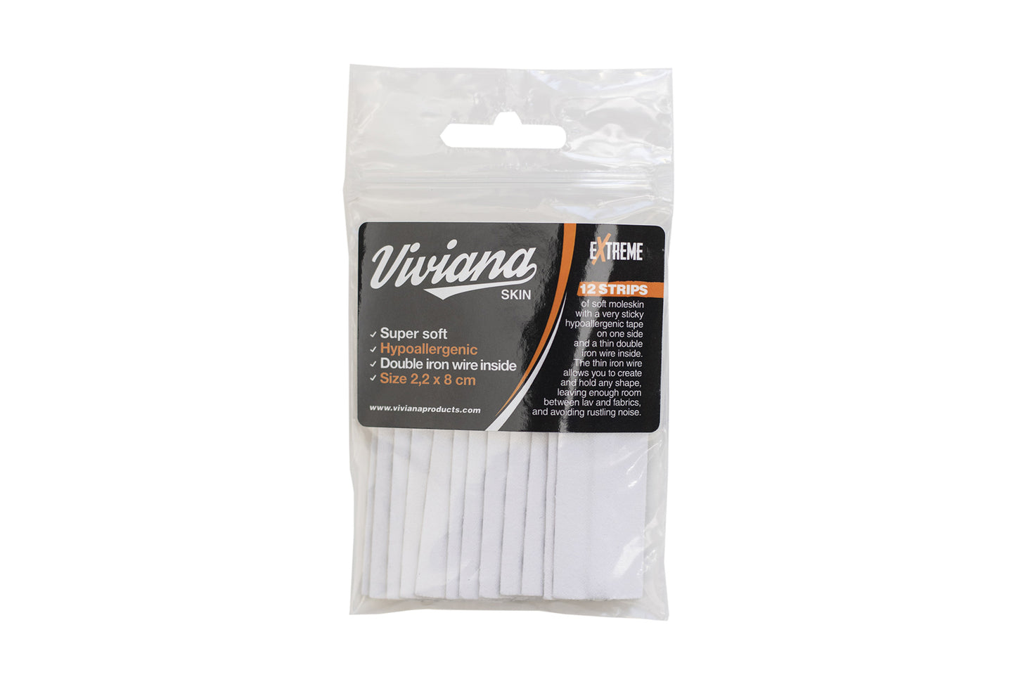 Moleskin skin strips pack with white strips