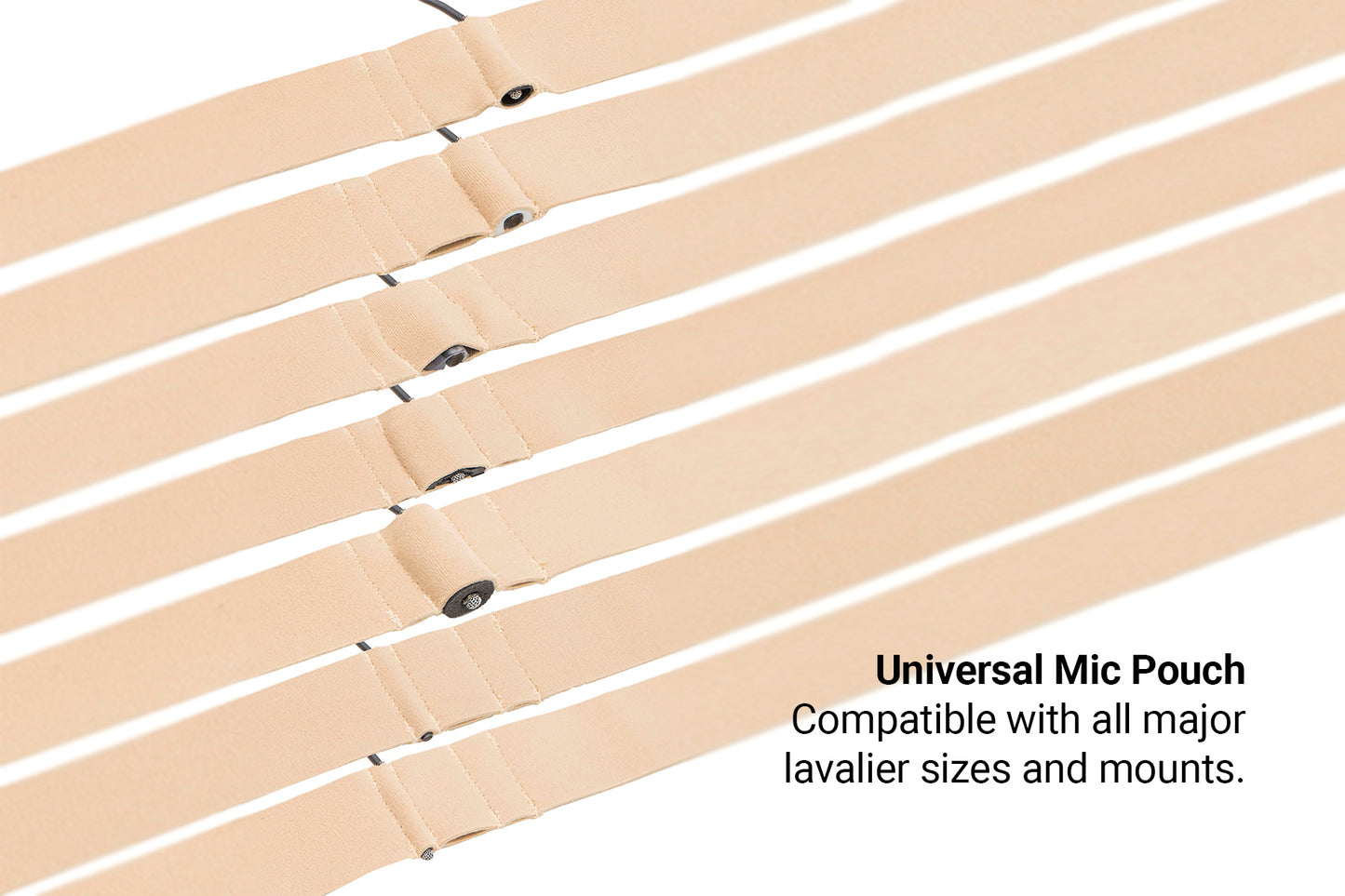 Beige chest strap with adjustable webbing rows and oval metal fasteners