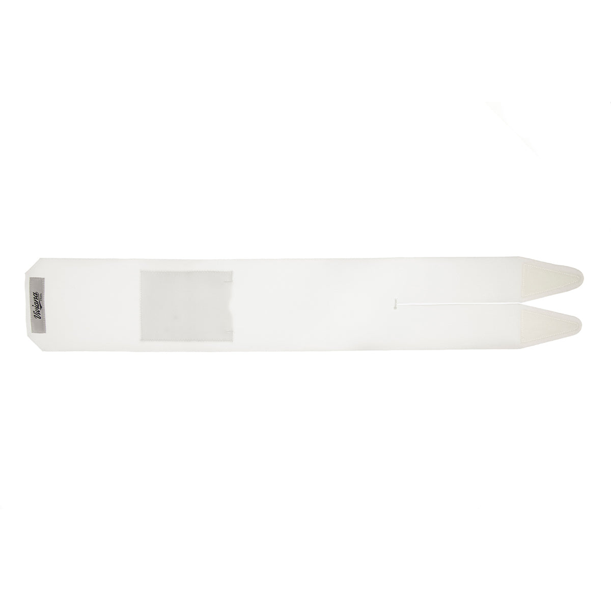 White thigh strap pair with pointed ends and two parallel flexible bands