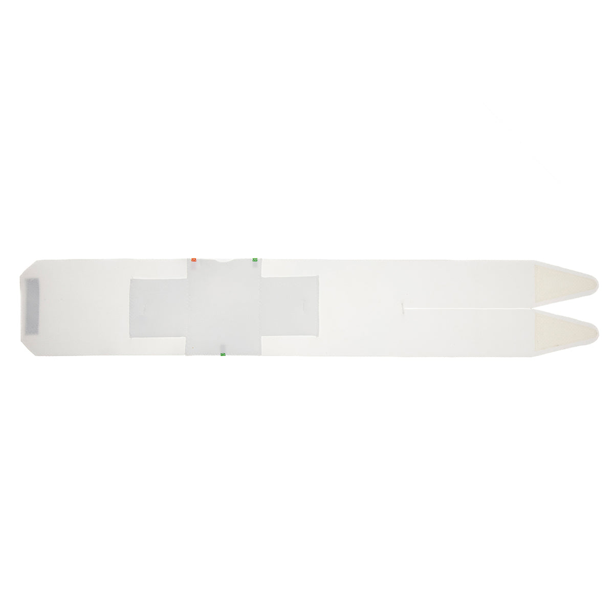 White thigh strap pair with textured panel and two pointed ends