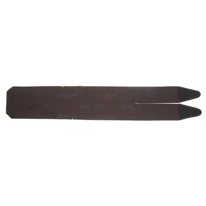 Dark brown thigh strap pair with textured print and two pointed ends