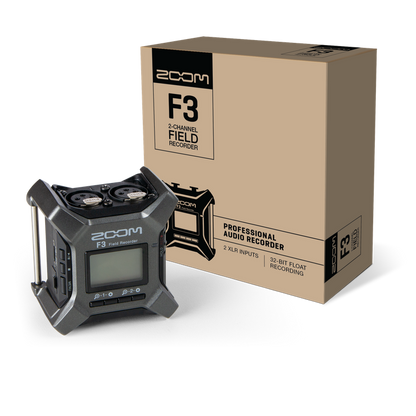 Zoom F3 field recorder with retail packaging