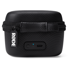 RØDE Charge Case+ black textured charging case with zip and RØDE tag