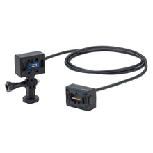 Microphone capsule extension cable with black connectors and small mounting clip