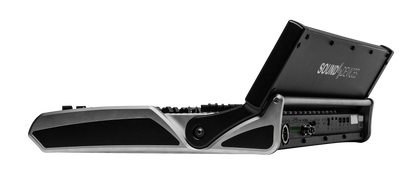 CL-16 audio mixer angled view showing back I/O panel and front controls