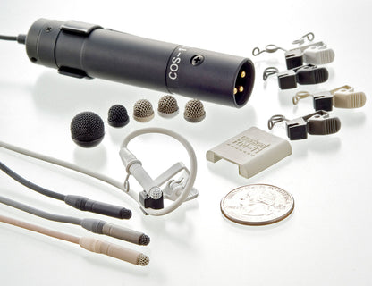 Sanken COS-11D lavalier microphones in black, grey, beige and white with accessories