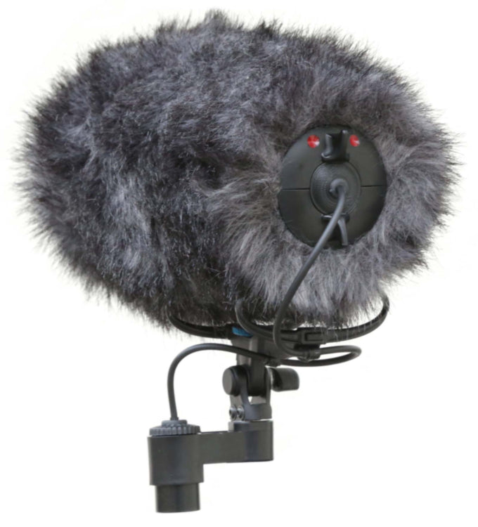 Cinela COSI-L-21 furry gray mic windshield with cable and mount