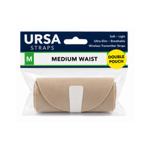 URSA STRAPS medium waist double pouch in beige on retail package