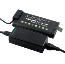 Audioroot eLC-SMB charger connected to eSMART lithium-ion battery