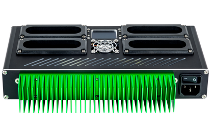 Rear view of Audioroot eSMART QUAD charger with IEC mains input
