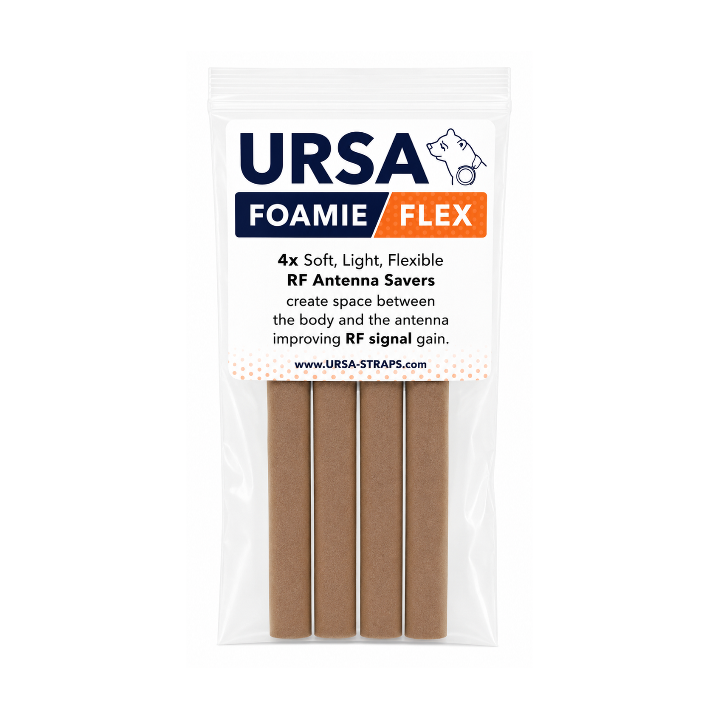 Caramel RF antenna saver foam pads in sealed retail pack