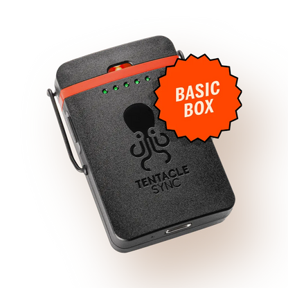 Tentacle TRACK E Basic Box pocket audio recorder and included accessories