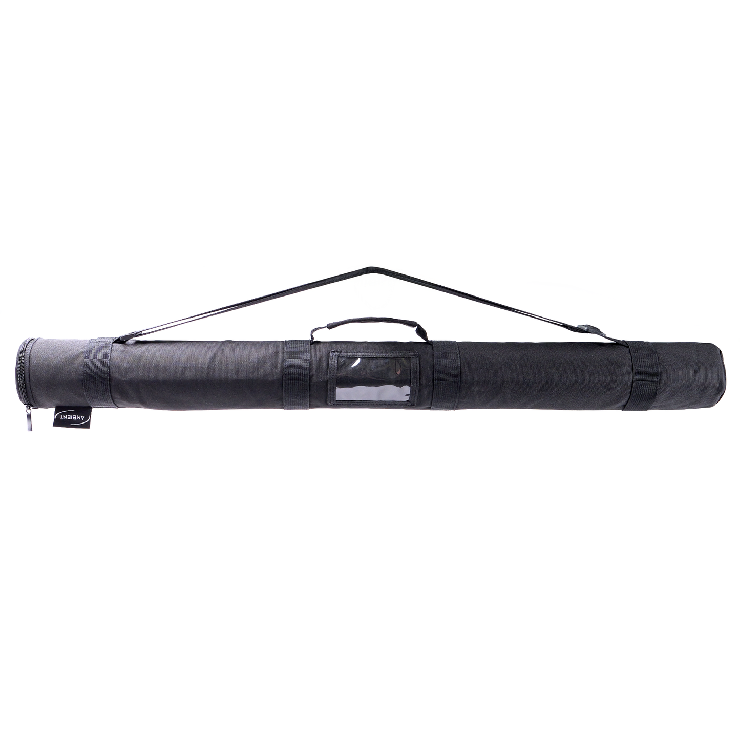 Padded dark gray boom pole case with carry handle and zipper closure