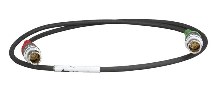 Black timecode cable with two Lemo connectors, coax-style terminals.