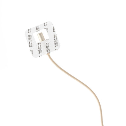 Invisible lav tape roll with beige strip and white backing label