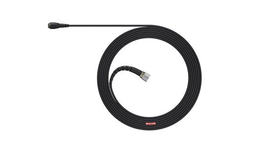Black lavalier microphone cable with small metal Lemo connector