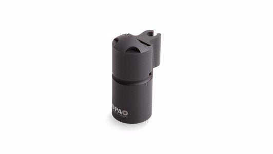 DPA MS4099 microphone stand mount, black cylindrical clip with mounting head
