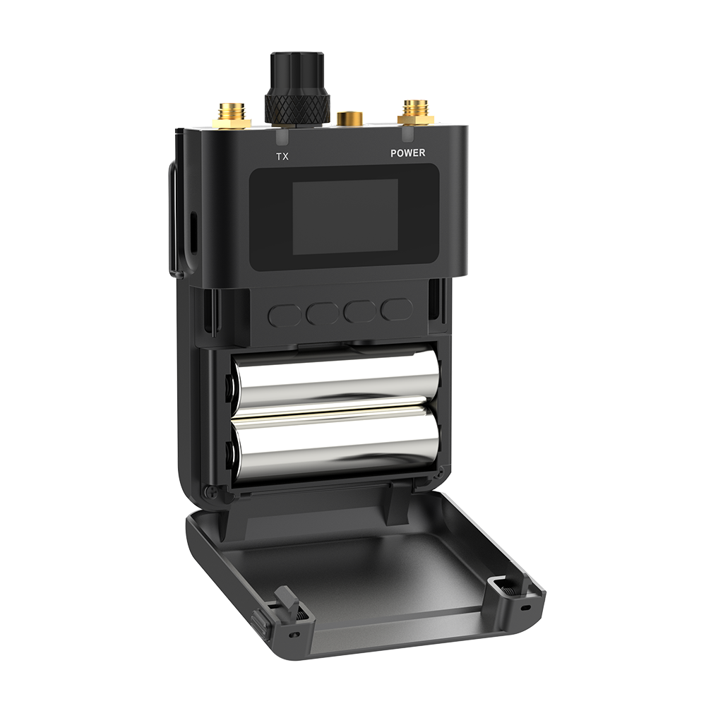 Black electronics kit with open housing, LCD screen, and gold connectors