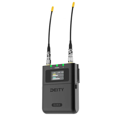 Deity D2RX 2-channel digital radio mic receiver with two antennas, black