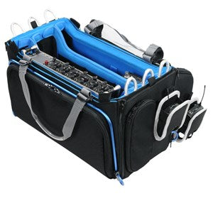 Orca OR-334 black tool bag with blue interior, open top and compartments