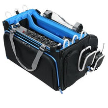 Orca OR-334 black tool bag with blue interior, open top and compartments