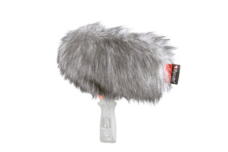 Rycote Windjammer furry gray microphone windscreen with logo tag