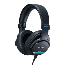 Black over-ear headphones with cushioned ear cups, adjustable headband, and attached cord