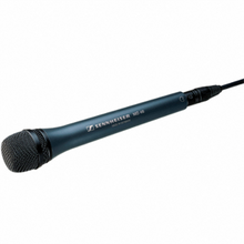 Sennheiser MD46 cardioid stick microphone with dark foam windscreen and black handle