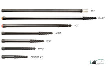 VDB Boompole extension pole with labeled telescopic segments and couplers, dark gray