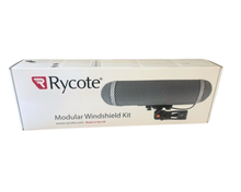Rycote modular windshield kit with gray mesh windscreen for microphone