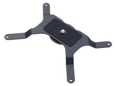 Dark metal camera mount adaptor bracket with four arms and mounting holes