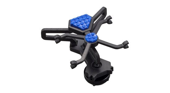 Zoom SMF-1 shock mount with black frame and blue isolator pads for field recorder