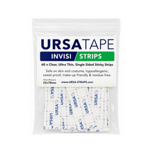 URSATAPE Invisi Strips clear adhesive strip pack, 60-count pouch