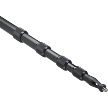 Boom pole end section with textured grip and threaded connector tip
