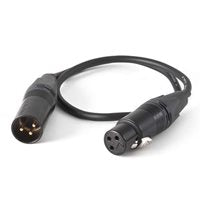3-pin XLR cable with male and female connectors, dark gray shielded cable