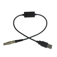 9-pin Lemo to USB-A adapter cable, black USB-A plug with gold-pin connector